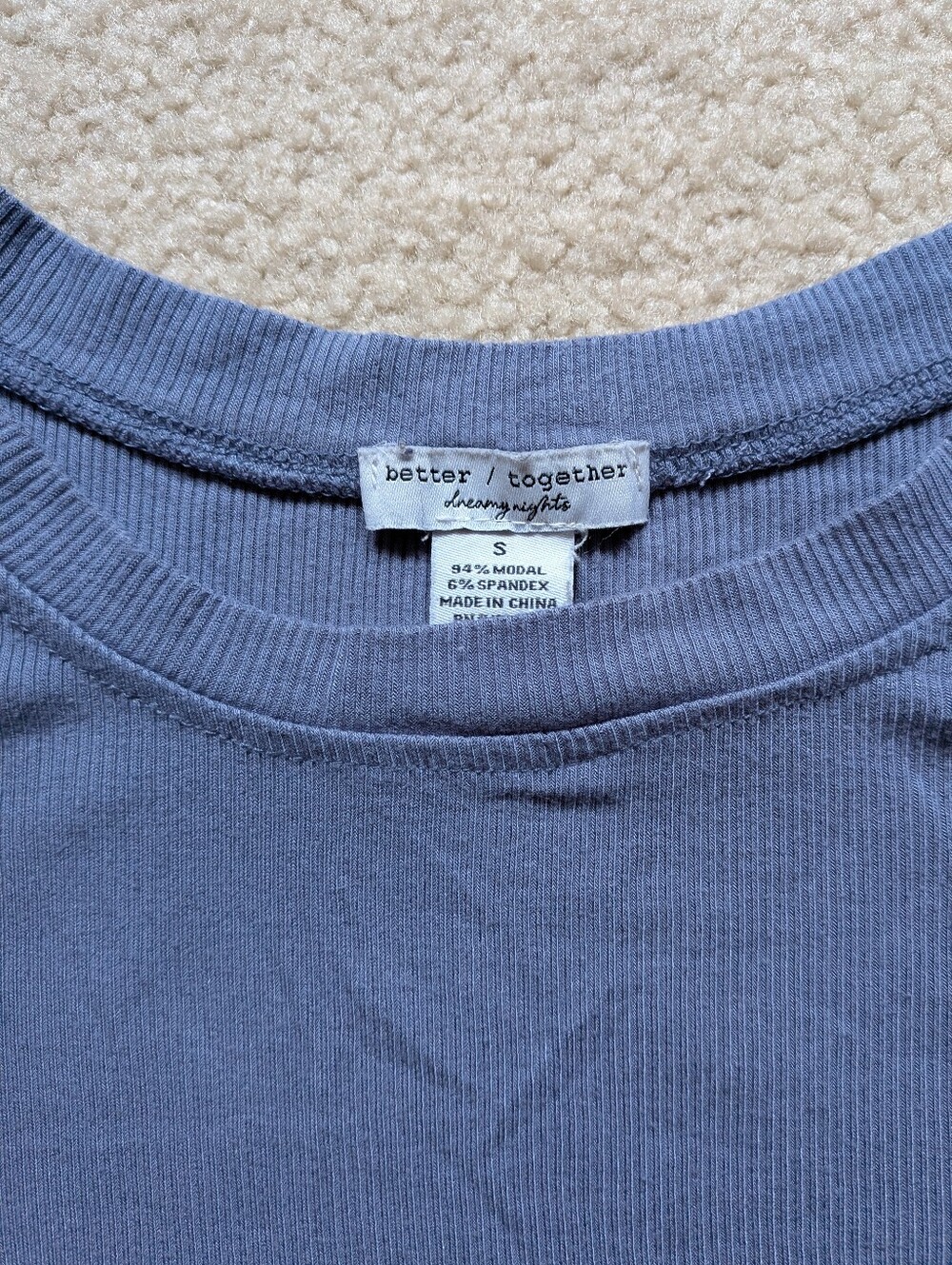 Better Together Ribbed Tank & Drawstring Short Sleep Set - Blue - Picture 2 of 4